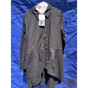 Milan Kiss black collared dress with buttons down the front size US XL